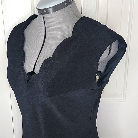 Susan Roselli by Vijack Black V Cut Dress Vintage Size 12 - Picture 3 of 8